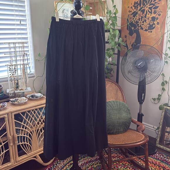 NWT Free People Free-est Rising Sun Black Elastic Waist Palazzo Pants - Picture 2 of 5